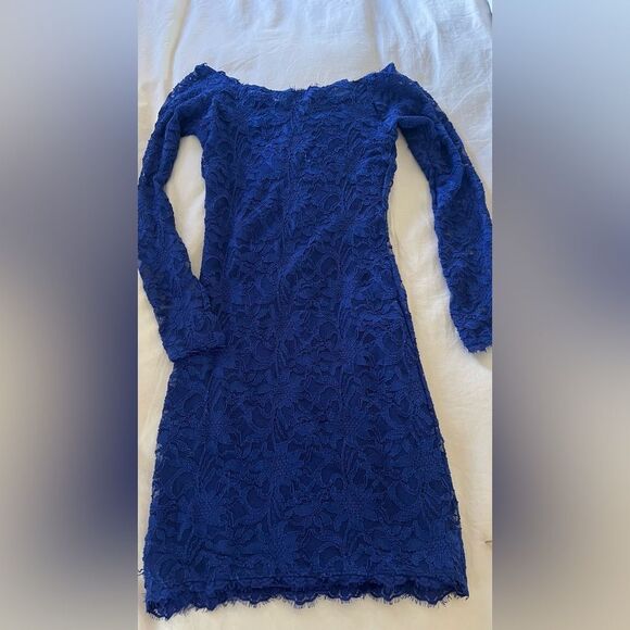 RoyalBlue Lace Dress - Picture 1 of 5